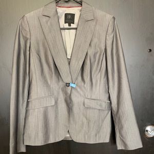 Metallic gray pinstripe Banana Republic blazer
